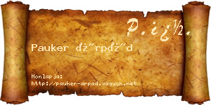 Pauker Árpád névjegykártya