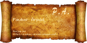 Pauker Árpád névjegykártya